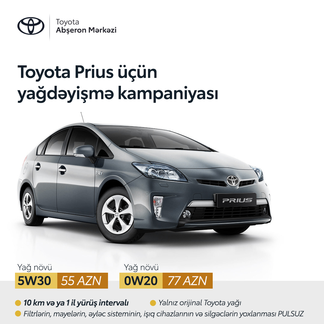Toyota Prius üçün yağdəyişmə kampaniyası